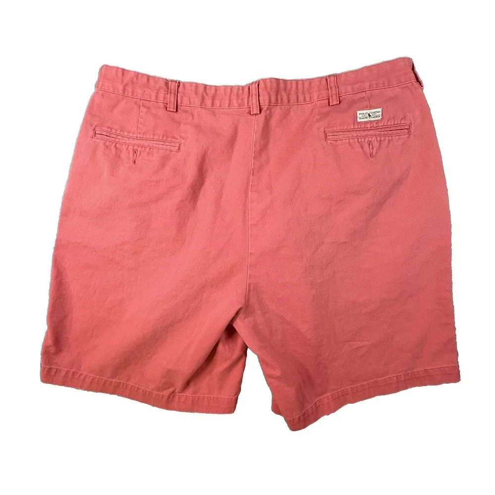 Polo Ralph Lauren Men's 40.5 Pink Tyler Shorts Cotton Pleated Chino Casual